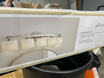 Merington 37.5-in 5 Light Brushed Nickel Transitional Bathroom Vanity light Allen+Roth