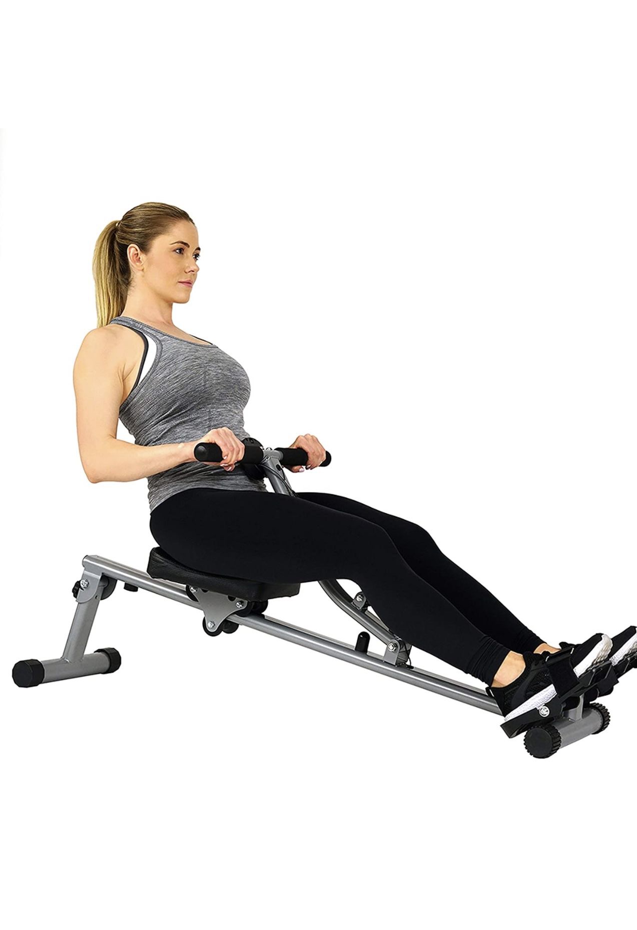 Sunny Health & Fitness manual Rowing Machine Rower with Adjustable Resistance for Full Body Exercise Cardio Workout.