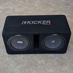 KICKER DUAL COMP R 12'S 48DCWR122 AND ROCKVILLE AMP 48DCWR122