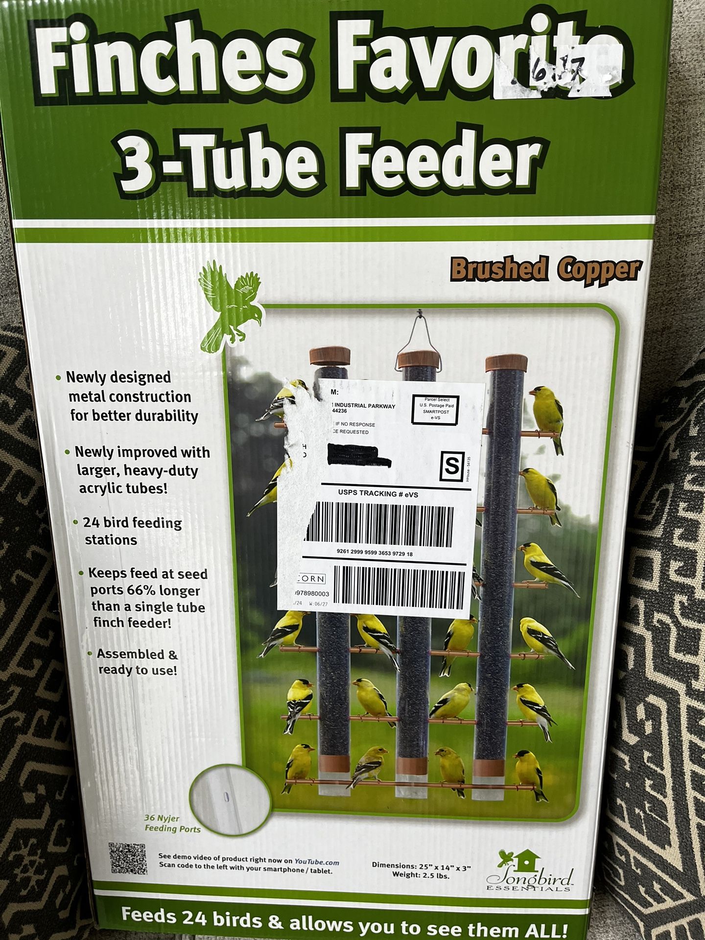 Finches three tube bird feeder