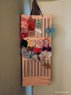 Hanging Hair Bow Organizer with Bows