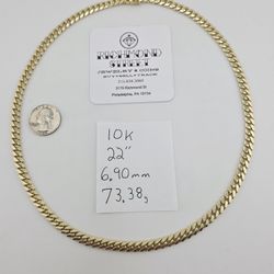 10k gold 22" 6.90mm miami cuban link chain