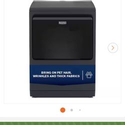 Dryer - Maytag 7.4 Cu Ft Vented Front Load Dryer With Gas Hookup In Midnight Steel