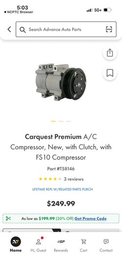 Ac Compressor T58146 Ford Lincoln Sable Focus Taurus Continental