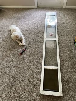 Pet dog doggie door sliding door