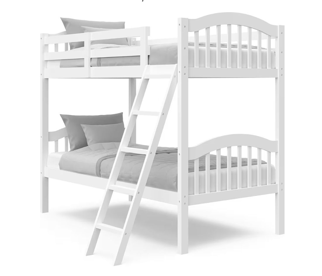 Twin/Twin Bunk Bed Pink Wood