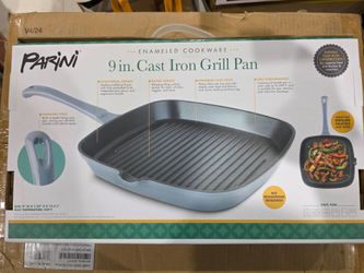 Parini 9-Inch Enameled Cast Iron Grill Pan