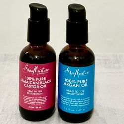 Shea Moisture 100% Jamaican Black Castor Oil / Argan Oil 1.6 Oz Set