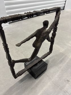 Running Man Iron Table Sculpture Modernist Figural 20th Century, after Alberto Giacometti