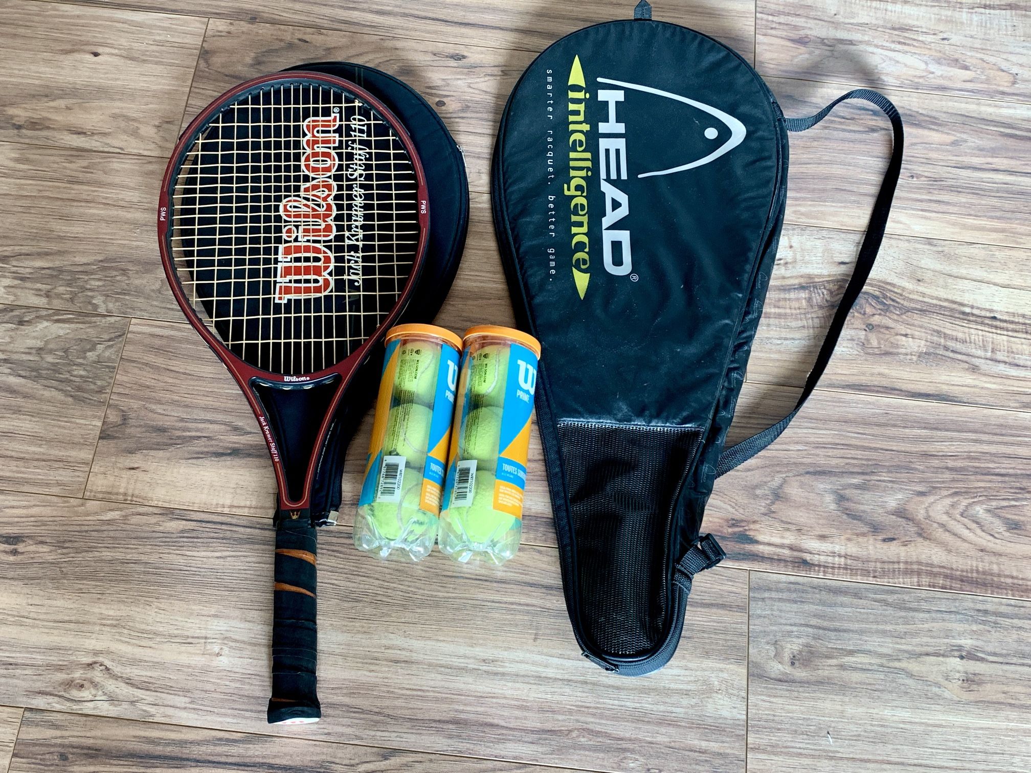 Tennis Racket, Two Cases and 6x Tennis Balls,
