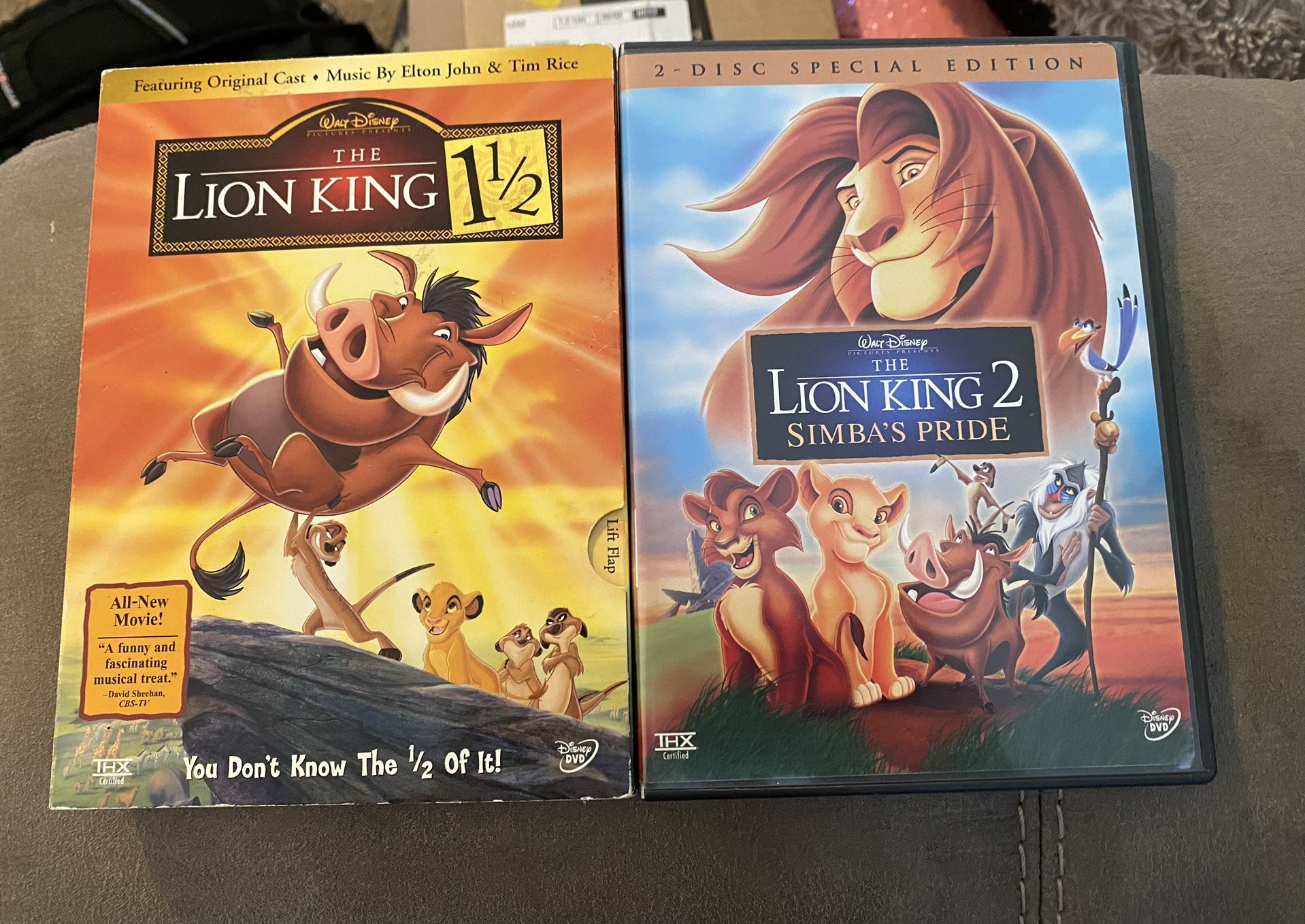 Lion king 1 1/2, Lion king 2 DVDs