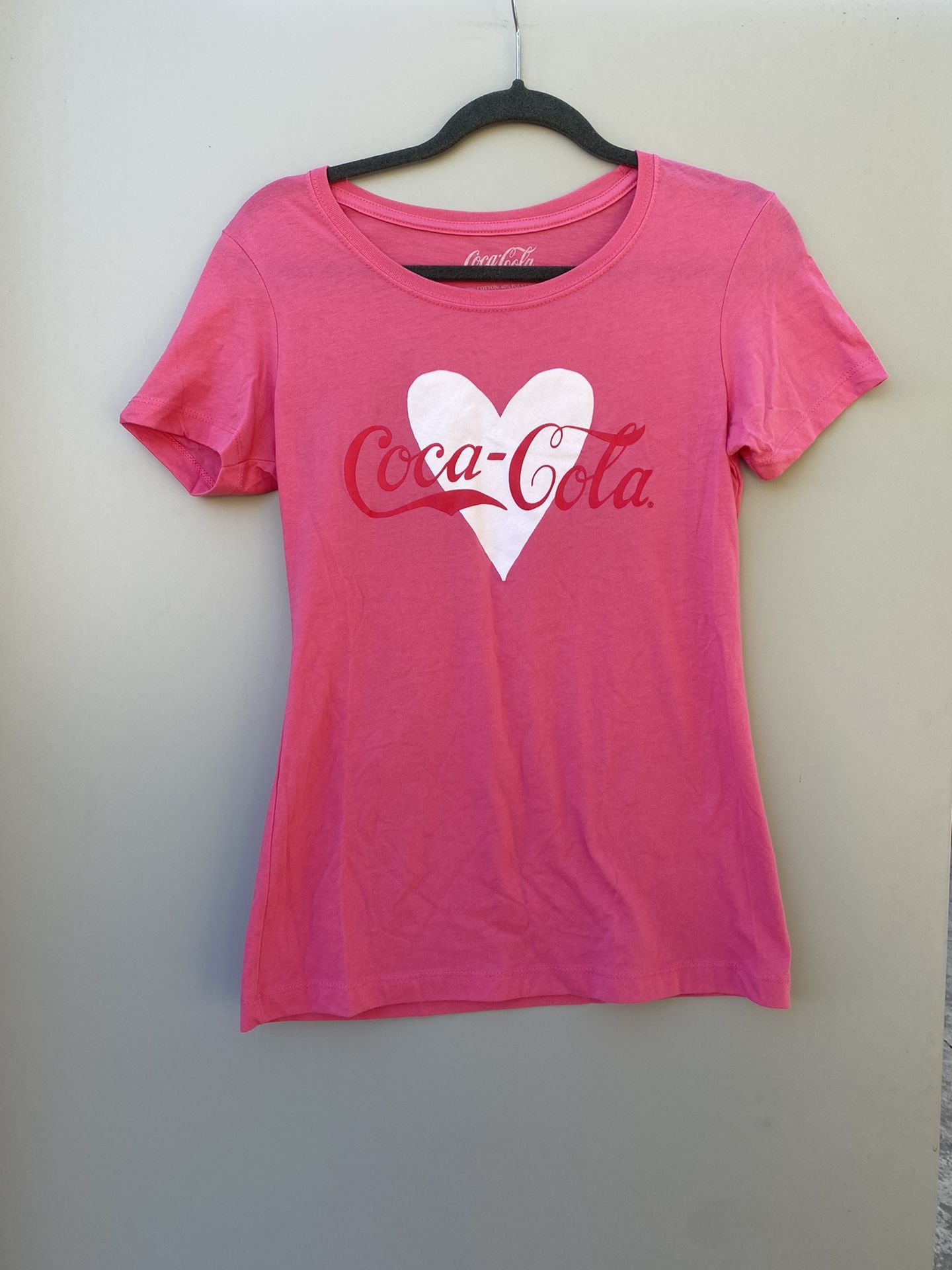 Coca-cola Pink White Womens Shirt Large 