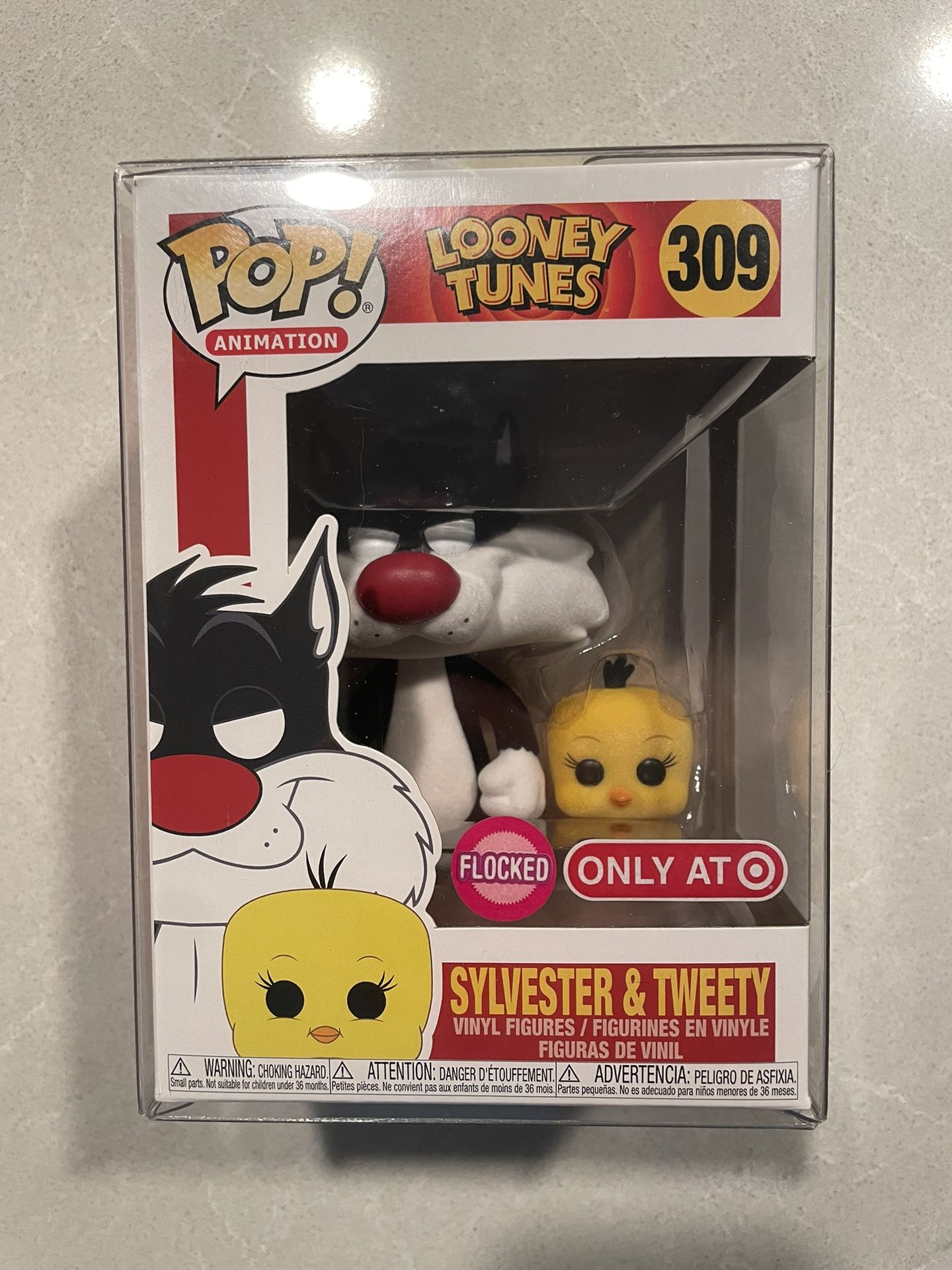 Flocked Sylvester & Tweety Funko Pop *MINT* Target Exclusive Looney Tunes 309 with protector Animation Warner Bros WB Cartoons