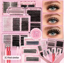 Mixed Length & Style Individual False Eyelash Kit, Fluffy Natural Cute Manga  Clusters, Cherry Blossom Spring Special Edition, Eyelash Extension Set, 