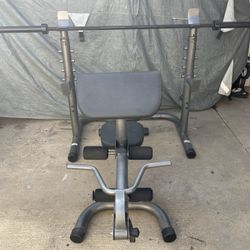 Olympic Weight Bench/ Weights / Rack / Bar. 210  Dollars 
