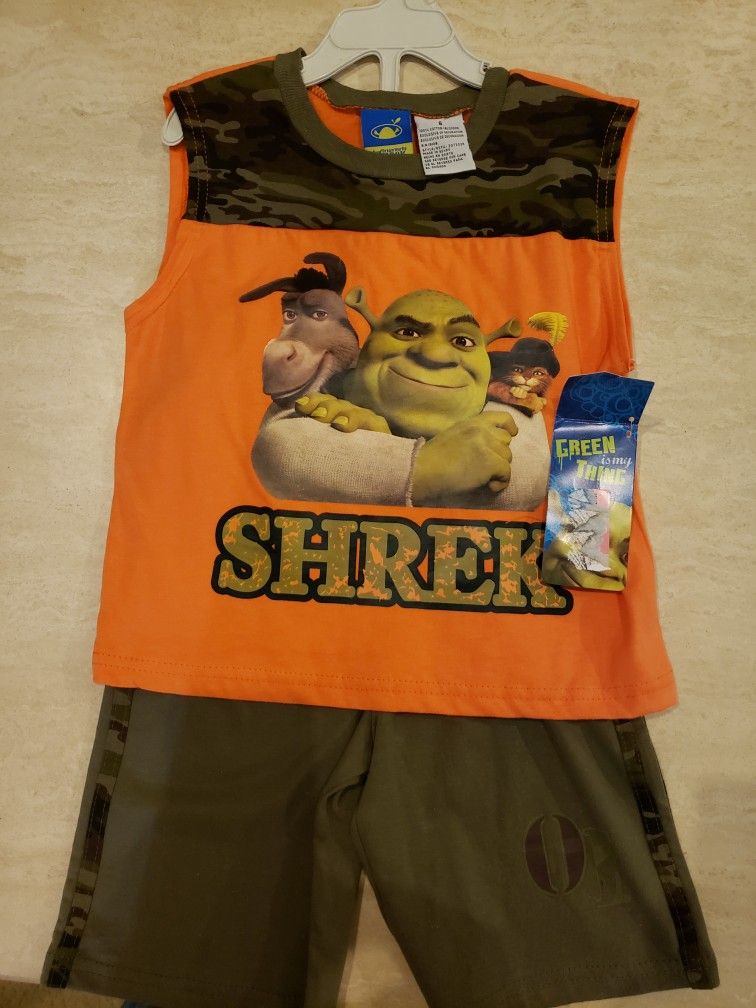Brand New Shrek Shirt & Short Set $10