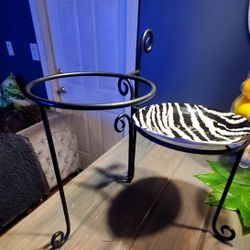 Dessert Plate Holder..2 Tier..hold 2 Plates To Serve Any Desserts...black Iron Metal