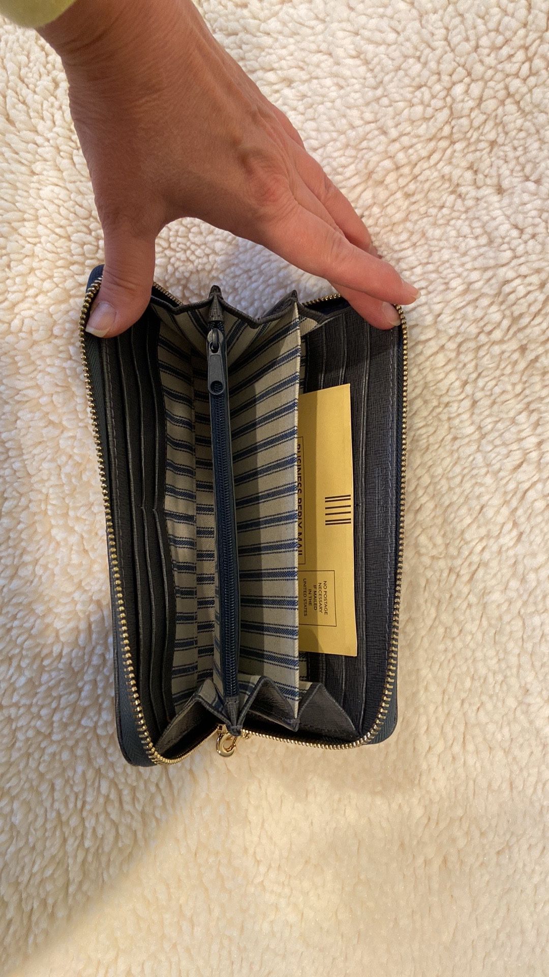 NWT Saffiano Large Zip Around Wristlet