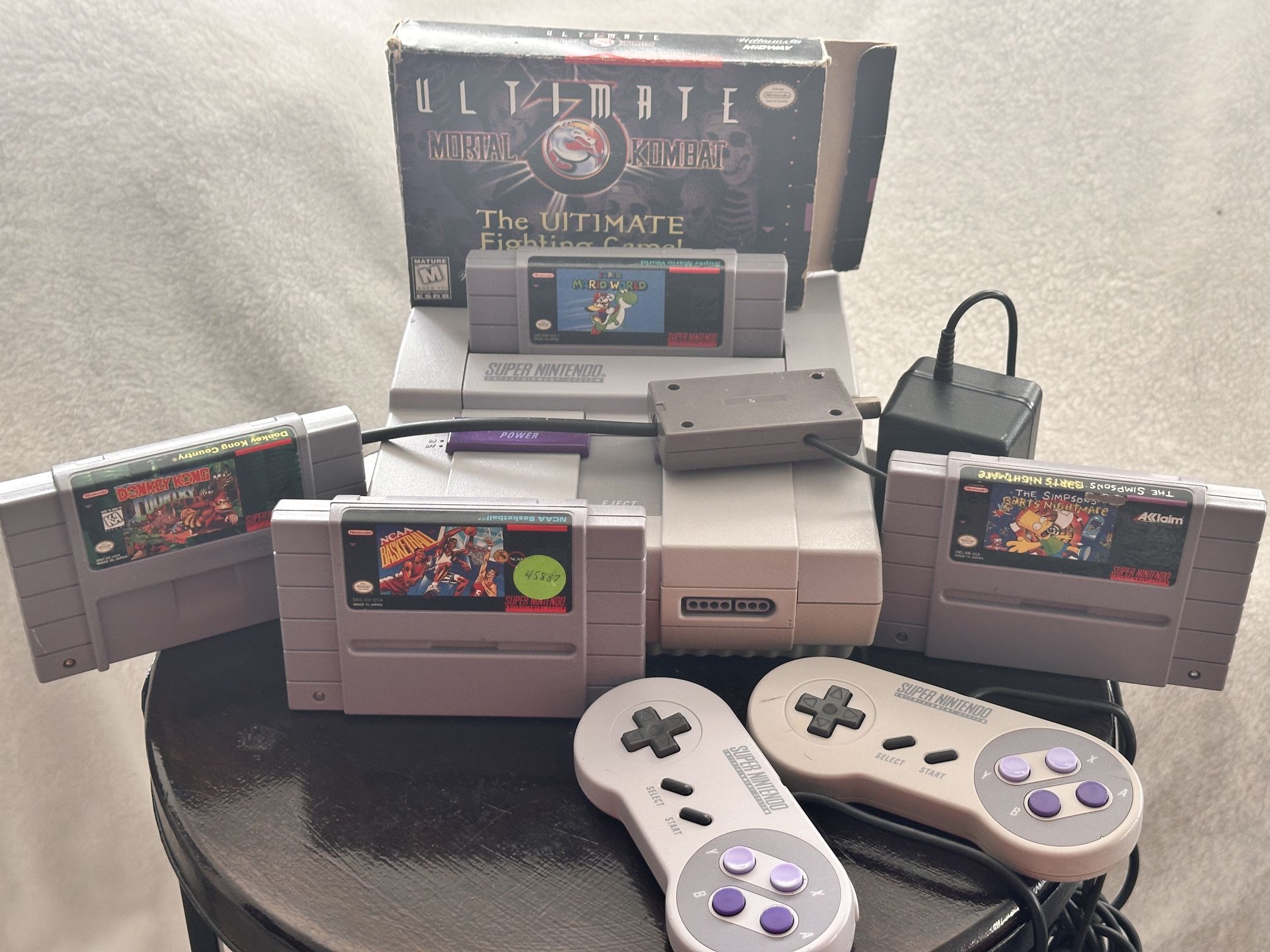 Super Nintendo SNES Bundle With Games and Poster