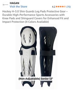 H-3.0 Shin Pads (Non-Adjustable) White Senior 13"