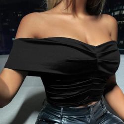 Off The Shoulder Cropped Shirt