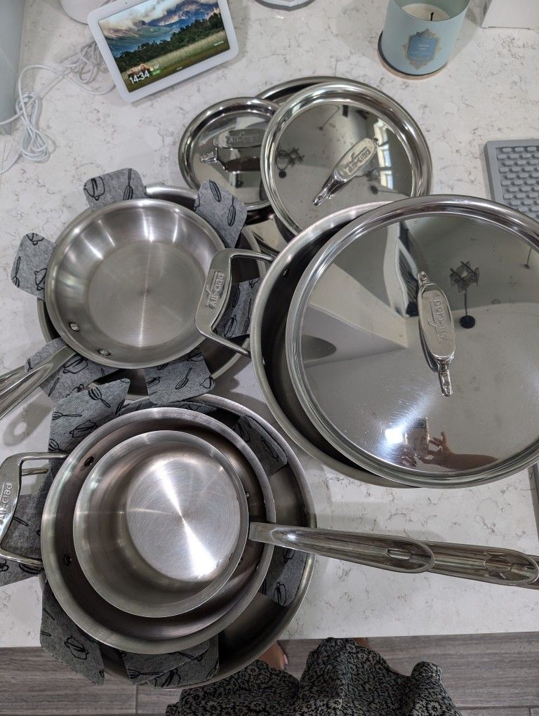 All Clad D5 Stainless Steel Cookware Set 10 Pieces with Lids