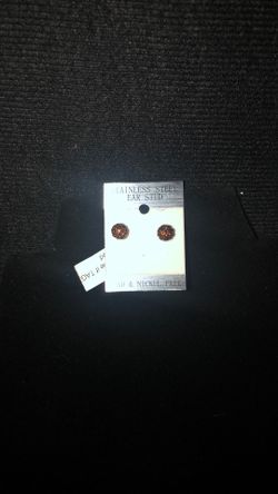 Austrian Brown Crystal Ball Stud Earrings 