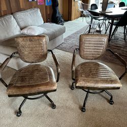 Leather And Metal Chairs