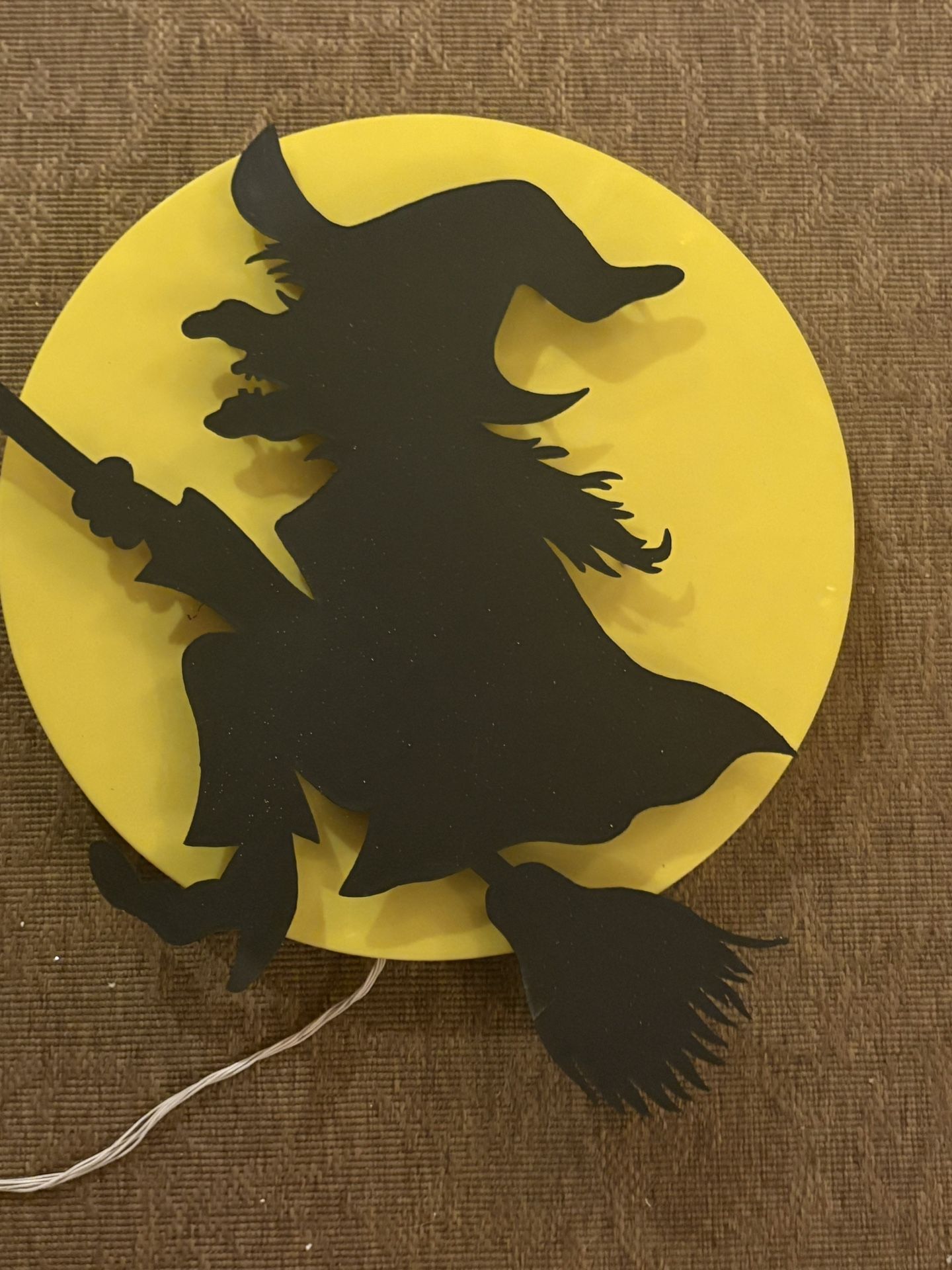 Halloween Lighted Witch 19” Circle