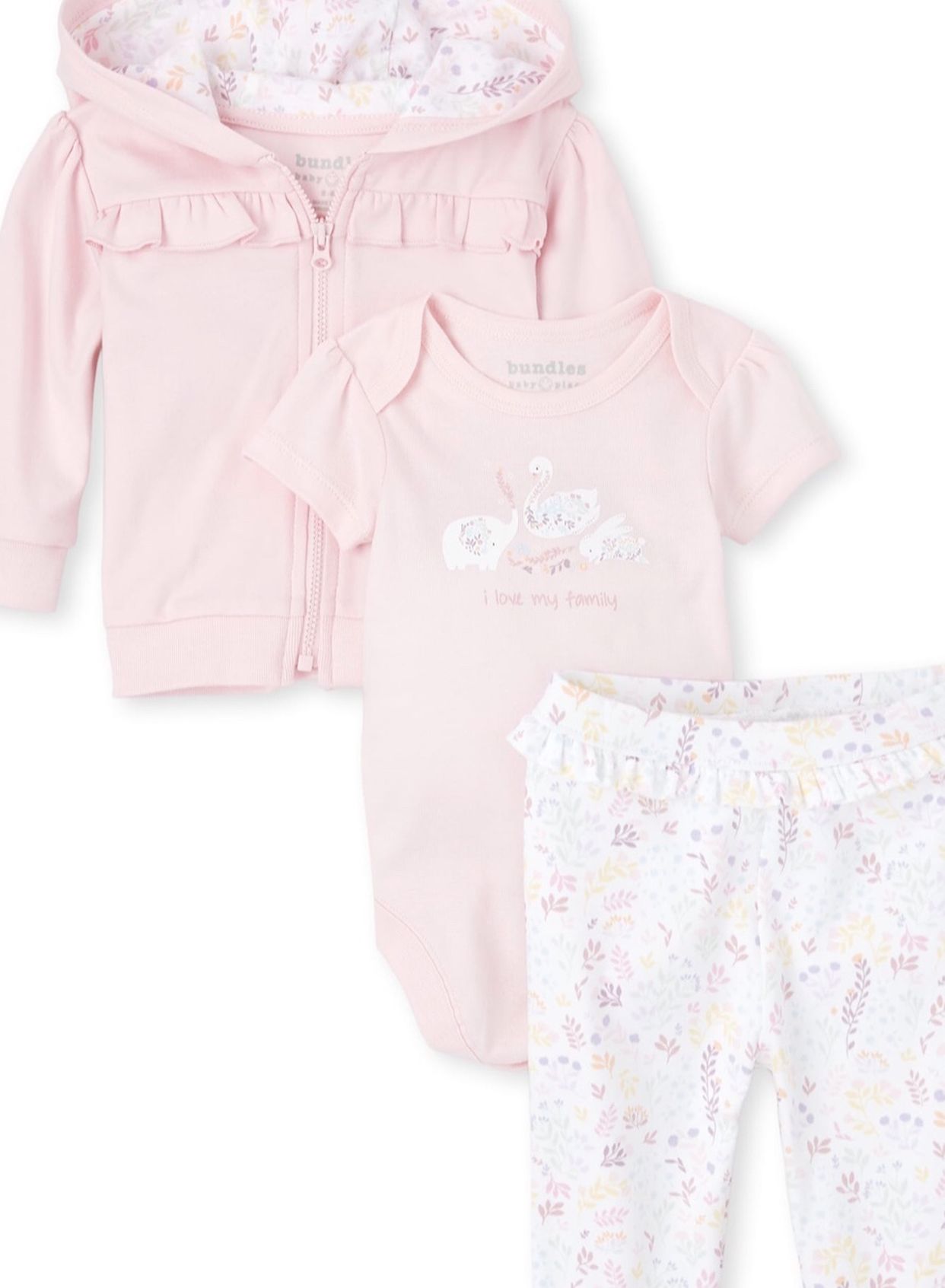 Newborn 3-pc Set New Hoodie Pants Bodysuit