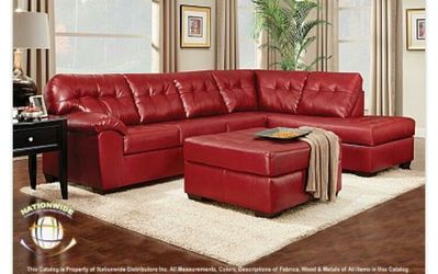 Red Leather Sectional