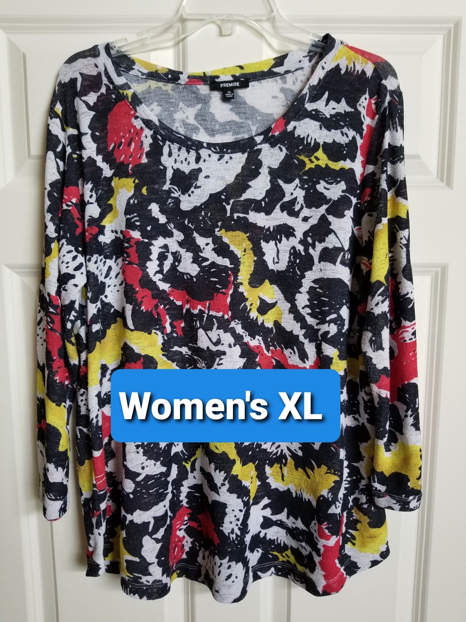 Women's XL 3/4 Sleeve Shirt Top