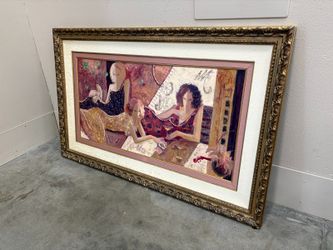 “Magic in the Summer Night” Embellished Giclee Painting by Sabzi in Ornate Frame
