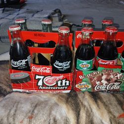 Coca cola collectibles 1996 red wings 70th anniversary 2001 super bowl