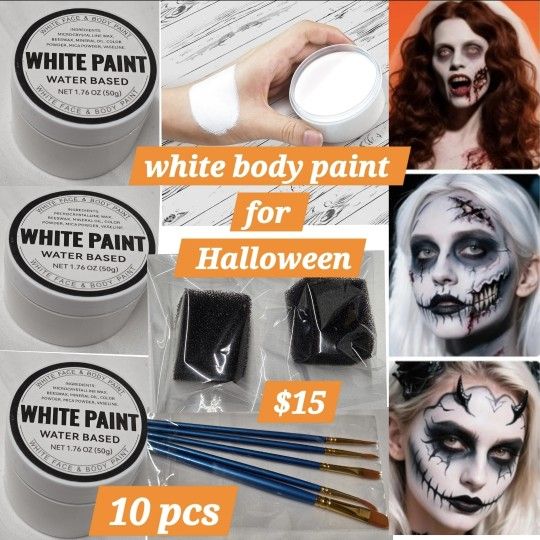💀NEW💀
white body paint for Halloween
Kit de maquillaje para halloween