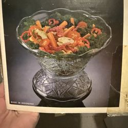 Vintage cut glass punch bowl set