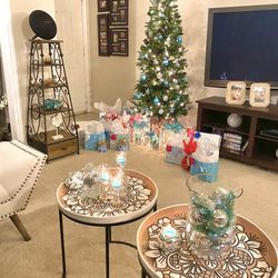 Silver And Turquoise Blue Christmas Ornaments And Decorations