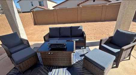 Furtniure patio set with fire pit