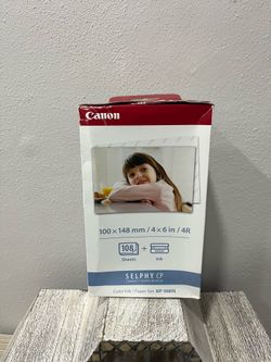 NEW Canon Selphy KP-108IN Color Ink Paper Set 108 4x6 Sheets w/ 3 Ink Cartridges