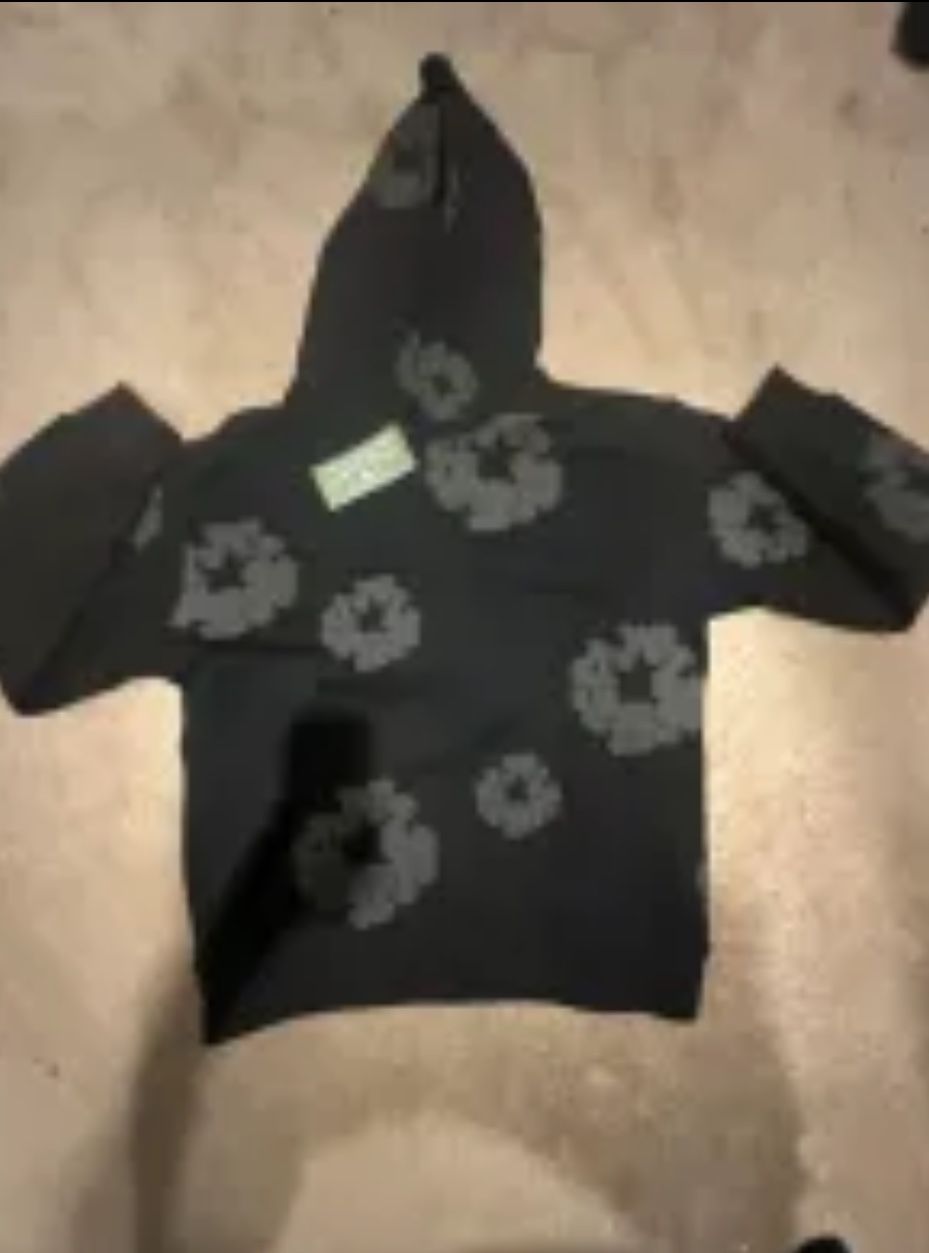 black Denim Tears With Black Puff Print