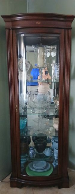 Wood and Glass Curio Display Cabinet