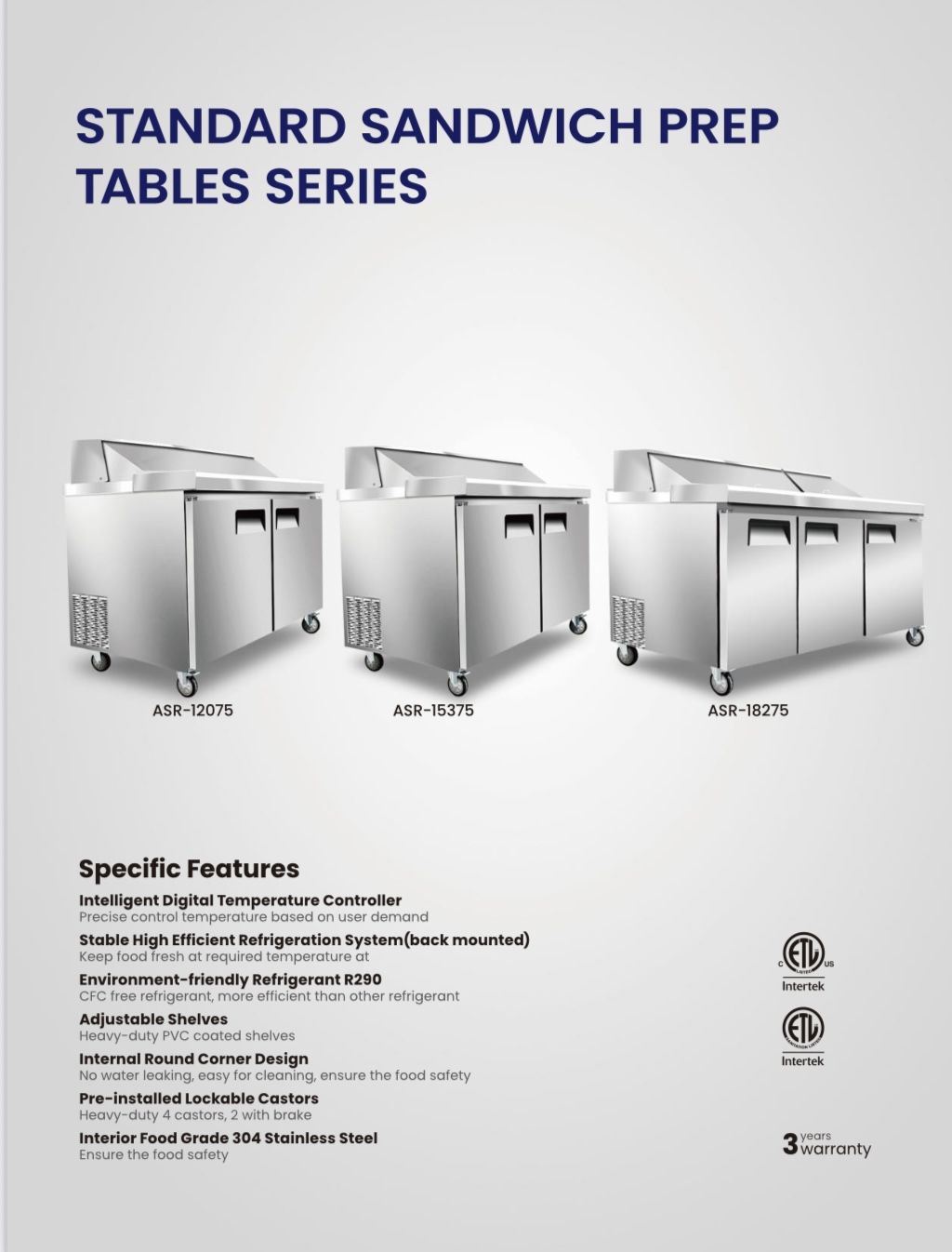 Pre Table Sandwich 36, 48, 60 Inch