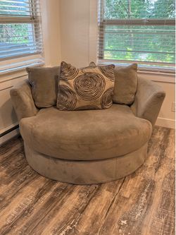 Gray velvet oversized chaise lounge chair couch