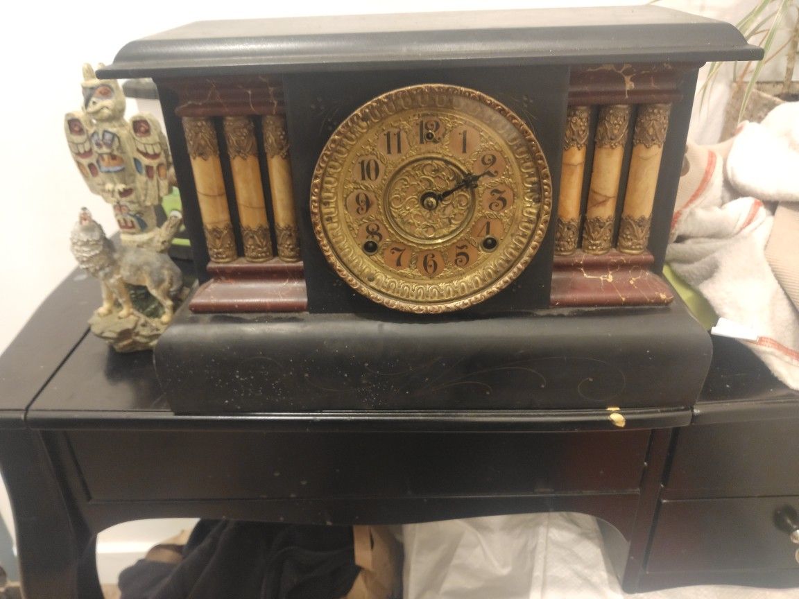 LAST DAY BEFORE GARBAGE 1909 Wml Gilbert Mantle Clock
