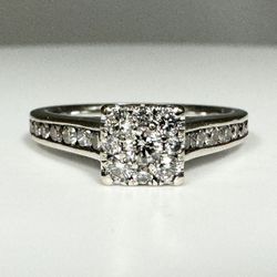 Ladies 3/4 TCW Diamond Engagement Ring 14k White Gold Size 7 11046784