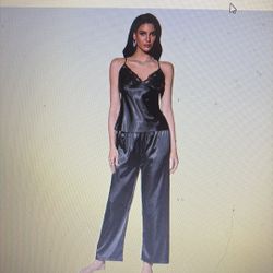 Casual Sleepware Silk Pajama Set 