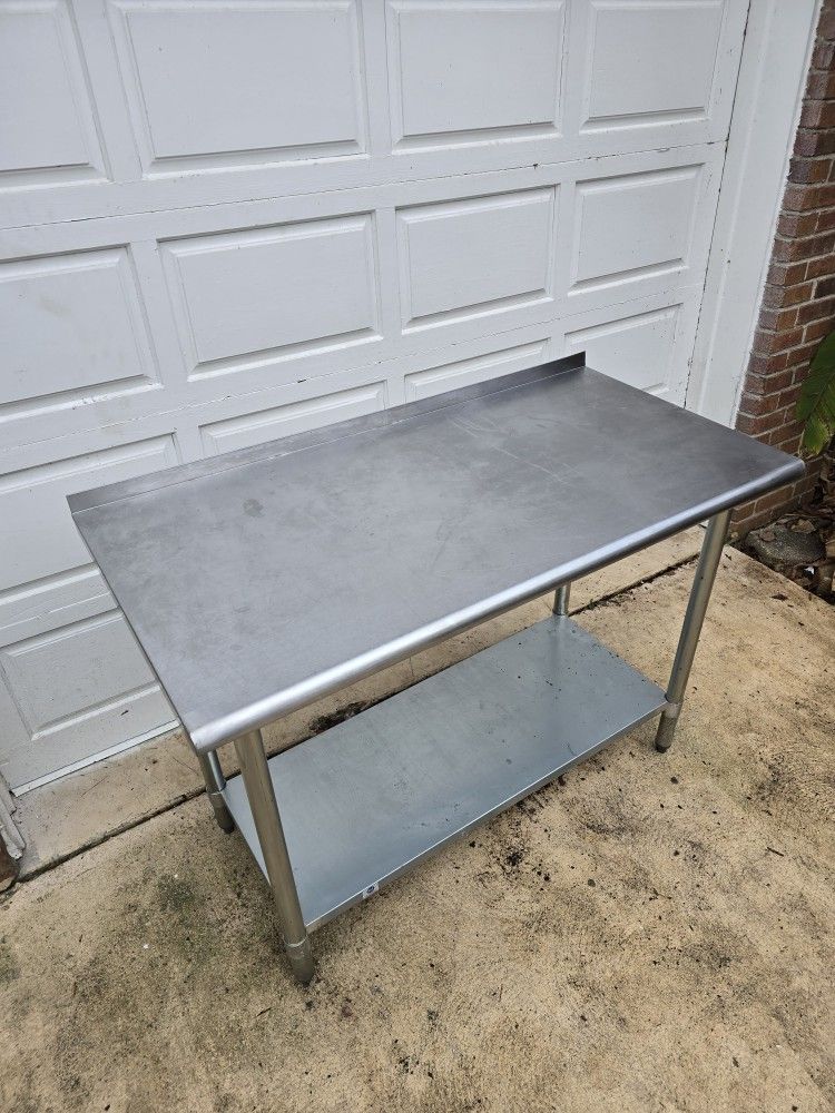 STANLEY STEEL COMMERCIAL TABLE 48" WIDE 35" HIGH 24" DEEP