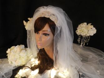 Unique Handmade Wedding Swarovski Crystal Crown / Tiara - Headpiece Quince