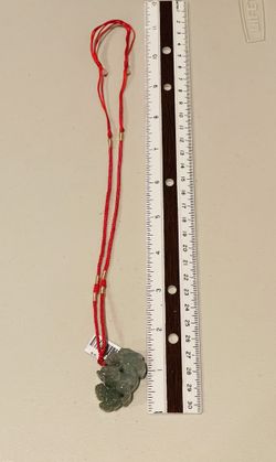 Jade Pixiu Pendant On String Necklace