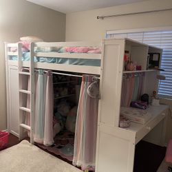 Full Size Loft Bed With Chair